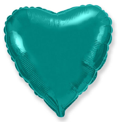 Воздушный шар, фольгированное сердце тиффани, 18″/46 см